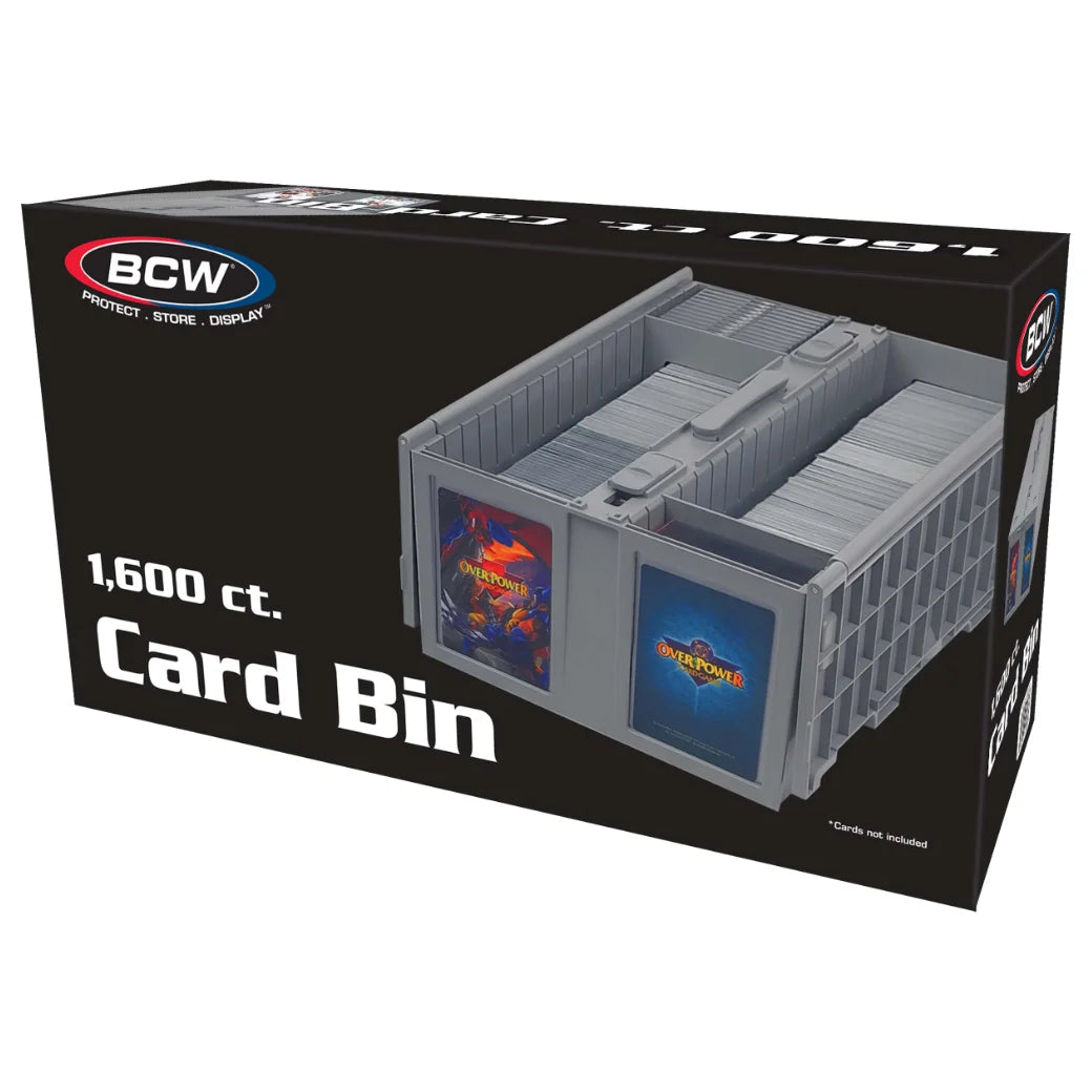 BCW 1,600 ct. Card Bin retail box shown at an angle on a white background.