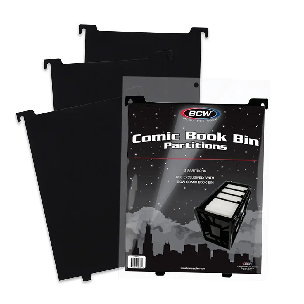 BCW Comic Book Bin Partitions Black | Comic book storage supplies Australia