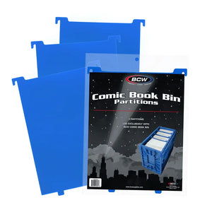 BCW Comic Book Bin Partitions Blue | Comic book storage supplies Australia