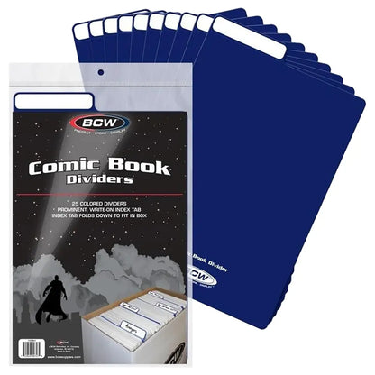 BCW Comic Book Dividers Blue | Comic book storage supplies Australia