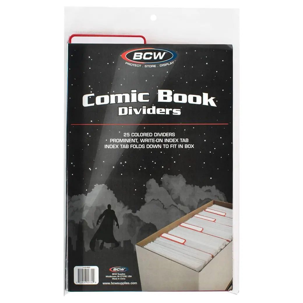 BCW Comic Book Dividers Red | Comic book storage supplies Australia