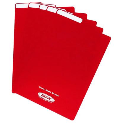 BCW Comic Book Dividers Red | Comic book storage supplies Australia