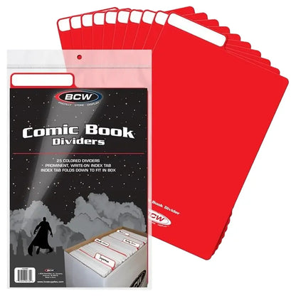 BCW Comic Book Dividers Red | Comic book storage supplies Australia