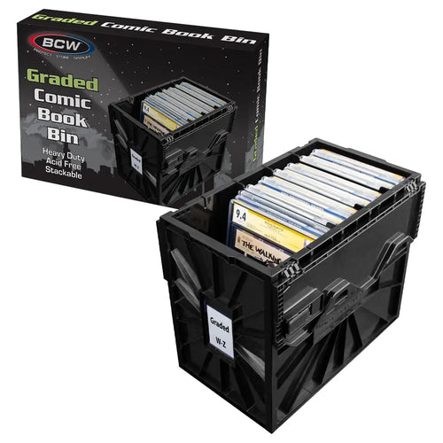 BCW Graded Comic Book Bin Black | Comic book storage supplies Australia