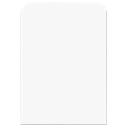 A minimalist, light gray rectangular BCW trading card divider with rounded corners at the top on a white background.