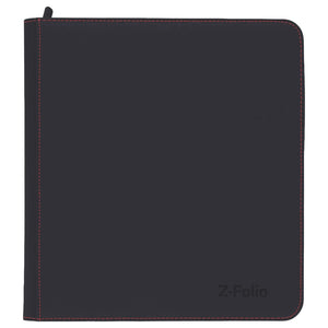 A dark gray Z-Folio folio case with red contrast stitching and a debossed logo in the bottom right corner, shown on a plain white background.