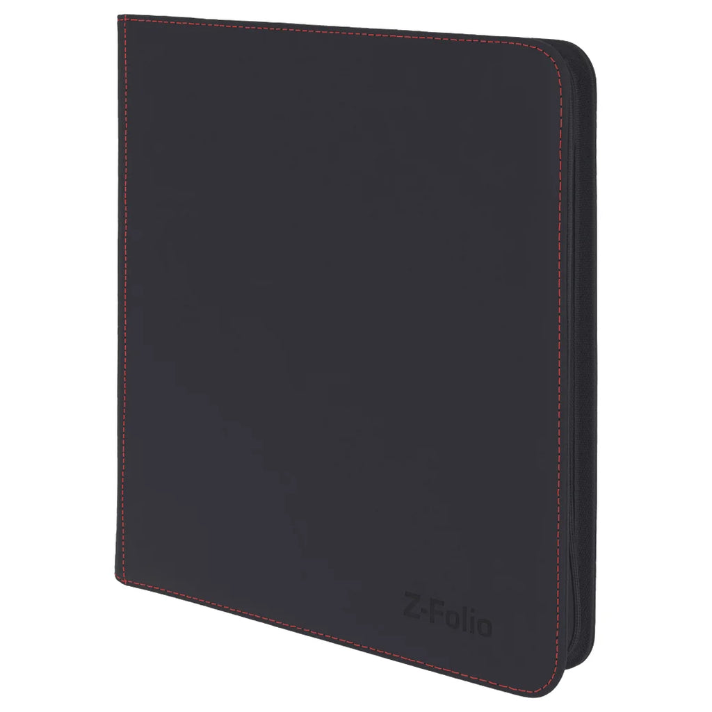 A dark gray Z-Folio tablet sleeve with red contrast stitching and a debossed Z-Folio logo in the bottom right corner, shown on a plain white background.