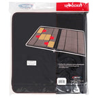 BCW 12-Pocket Black Storage Game Folder in its original plastic packaging, featuring a black cover with red stitching and a printed graphic of the open 12 pockets.