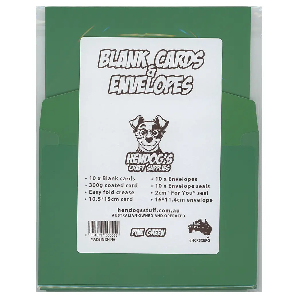 Blank Cards & Envelopes - Pine Green | Cardmaking craft supplies Australia