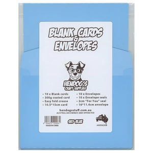 Blank Cards & Envelopes - Sky Blue | Cardmaking craft supplies Australia