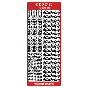 Doodey Peel-Off Outline Stickers - Birthday / Numbers