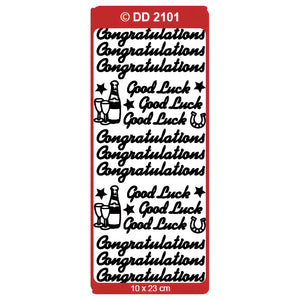 Doodey Peel-Off Outline Stickers - Congratulations / Good Luck