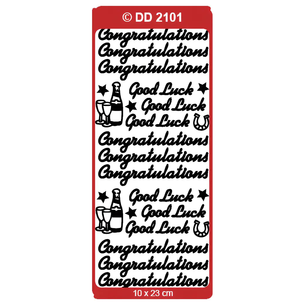 Doodey Peel-Off Outline Stickers - Congratulations / Good Luck