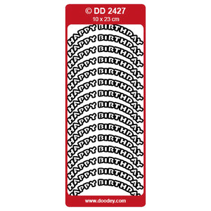 Doodey Peel-Off Outline Stickers - Happy Birthday (Curve)