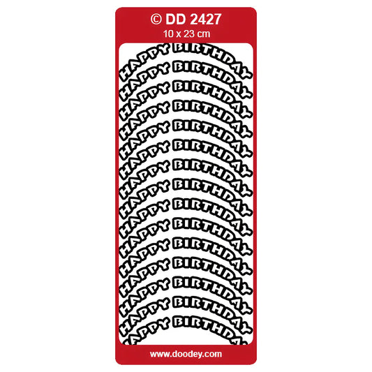 Doodey Peel-Off Outline Stickers - Happy Birthday (Curve)