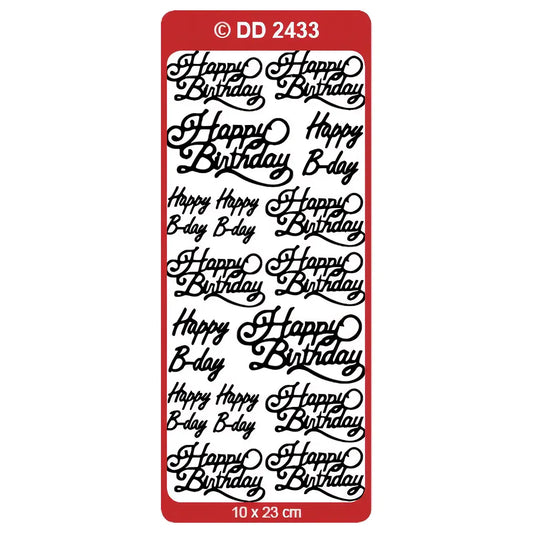 Doodey Peel-Off Outline Stickers - Happy Birthday / Happy B-Day