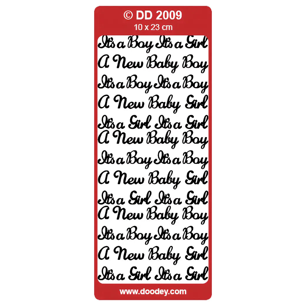 Doodey Peel-Off Outline Stickers - It's a Boy / It's a Girl | Cardmaking craft supplies Australia