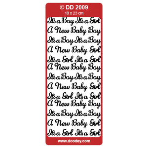 Doodey Peel-Off Outline Stickers - It's a Boy / It's a Girl | Cardmaking craft supplies Australia