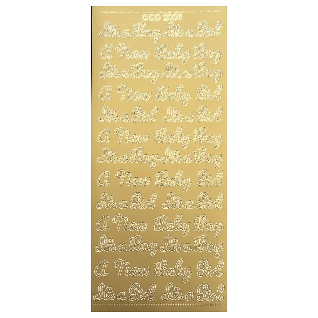 Doodey Peel-Off Outline Stickers - It's a Boy / It's a Girl | Cardmaking craft supplies Australia