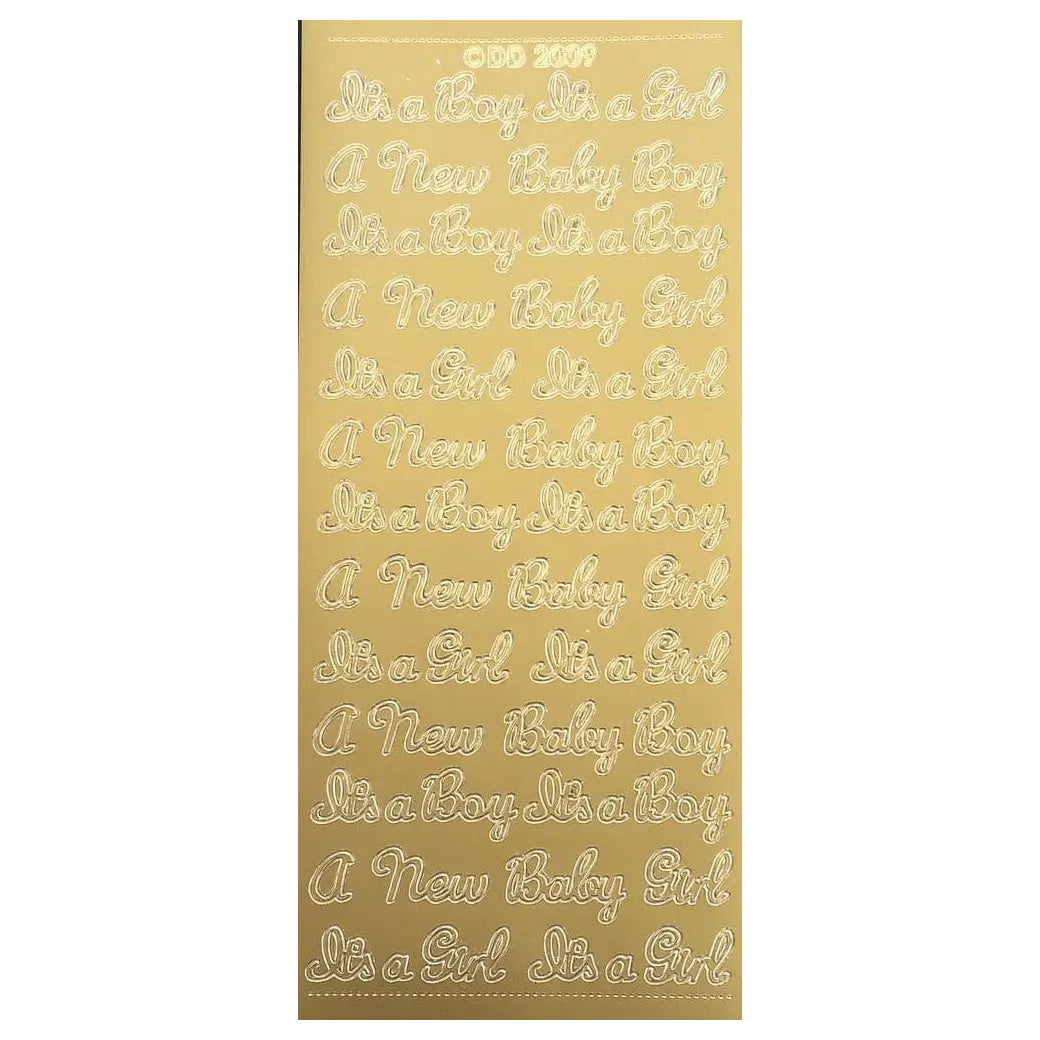 Doodey Peel-Off Outline Stickers - It's a Boy / It's a Girl | Cardmaking craft supplies Australia