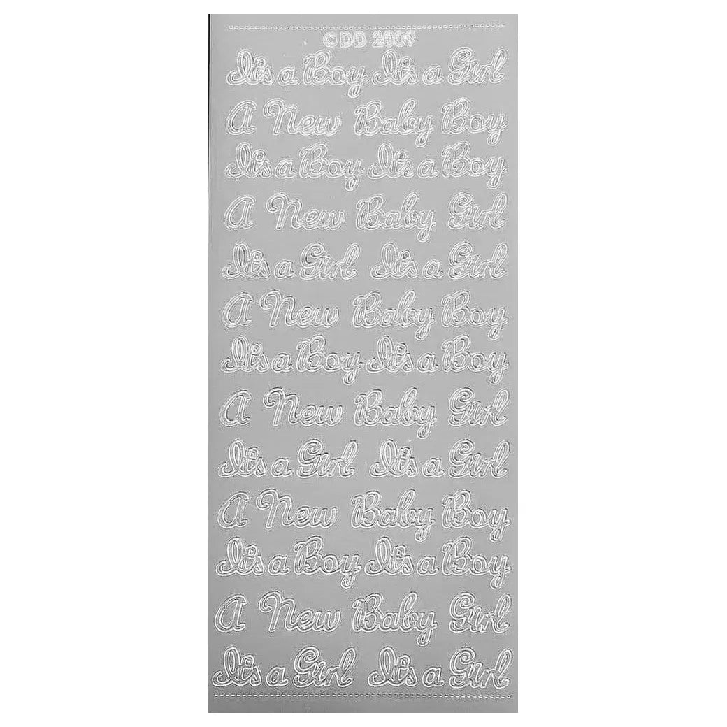 Doodey Peel-Off Outline Stickers - It's a Boy / It's a Girl | Cardmaking craft supplies Australia