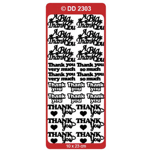 Doodey Peel-Off Outline Stickers - Thank You, Various