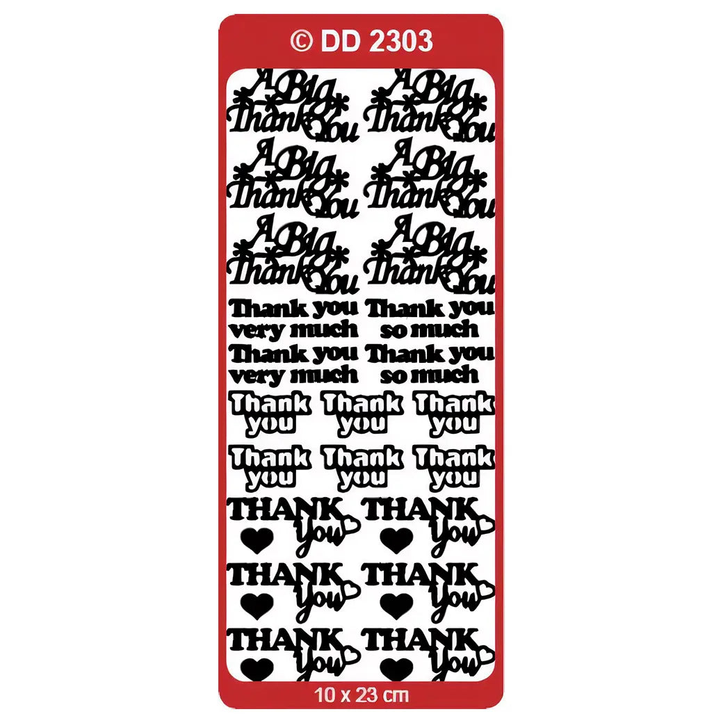 Doodey Peel-Off Outline Stickers - Thank You, Various