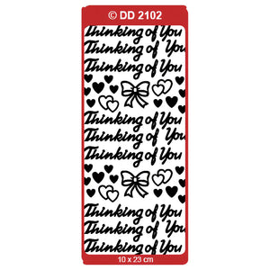 Doodey Peel-Off Outline Stickers - Thinking of You