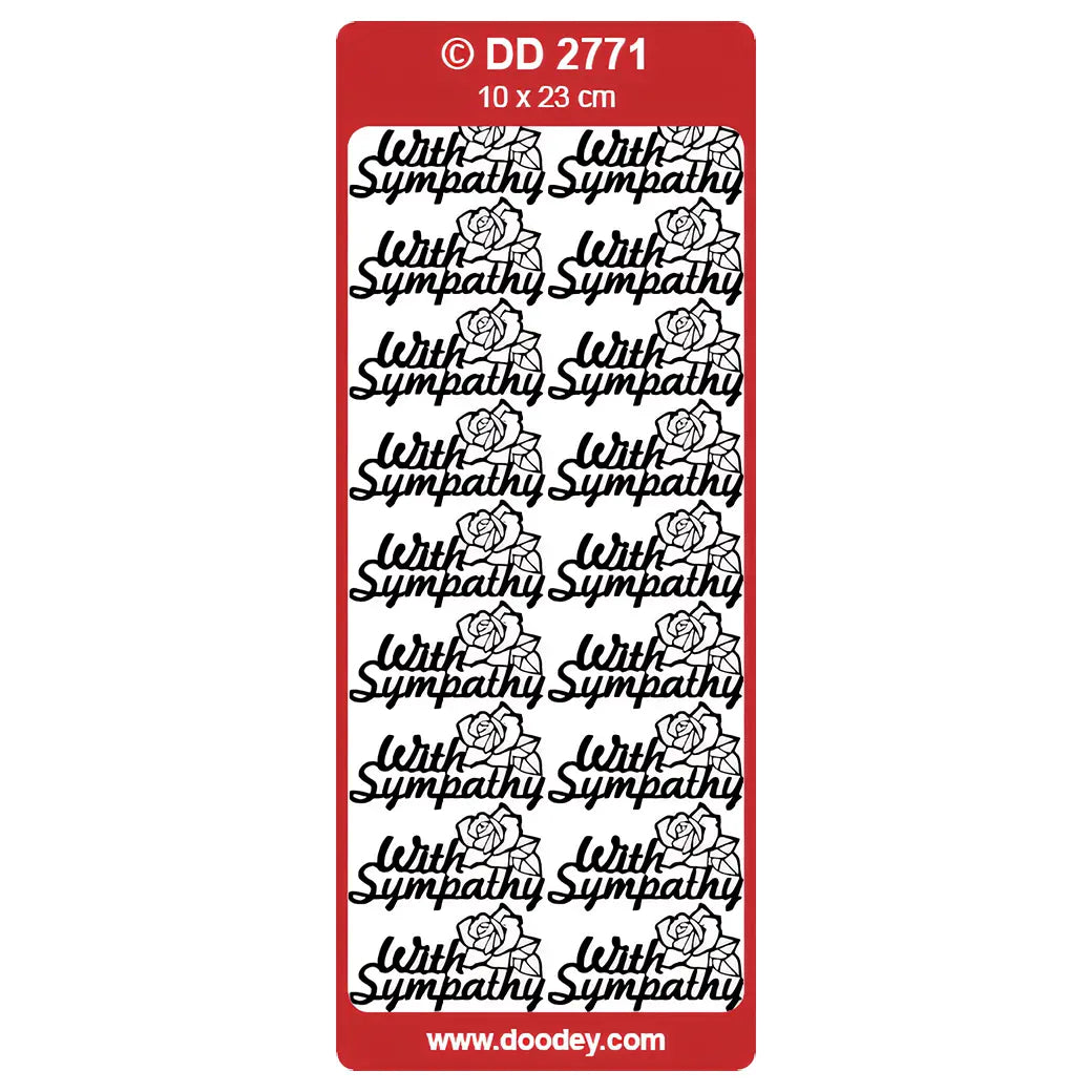 Doodey Peel-Off Outline Stickers - With Sympathy