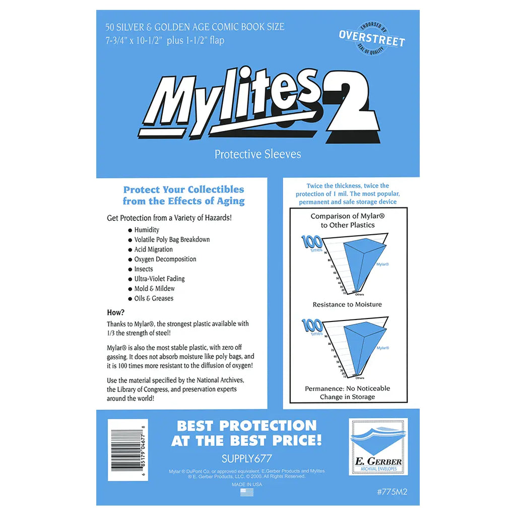 E. Gerber Mylites2 Silver/Golden Comics | Comic book storage supplies Australia