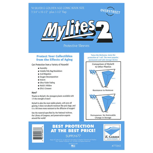 E. Gerber Mylites2 Silver/Golden Comics | Comic book storage supplies Australia