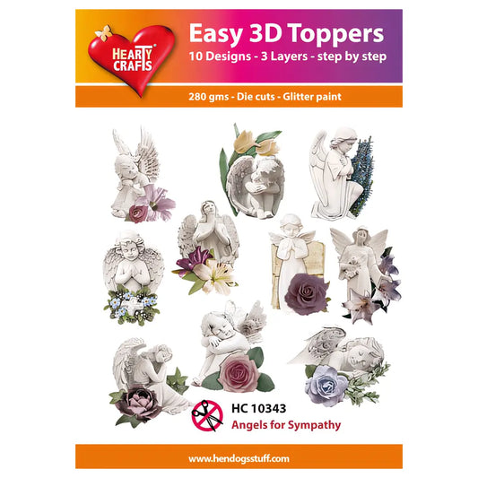 Hearty Crafts Easy 3D Toppers - Angels for Sympathy | Cardmaking craft supplies Australia