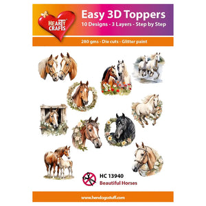 Hearty Crafts Easy 3D Toppers - Beautiful Horses | Cardmaking craft supplies Australia