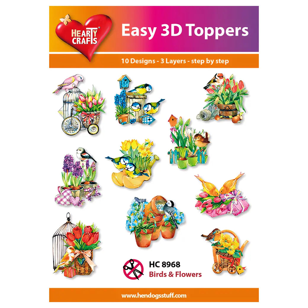 Hearty Crafts Easy 3D Toppers - Birds & Flowers | Cardmaking craft supplies Australia