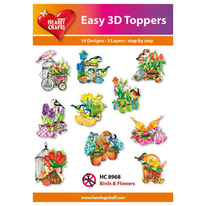 Hearty Crafts Easy 3D Toppers - Birds & Flowers | Cardmaking craft supplies Australia