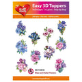 Hearty Crafts Easy 3D Toppers - Blue and Violet Flowers | Cardmaking craft supplies Australia