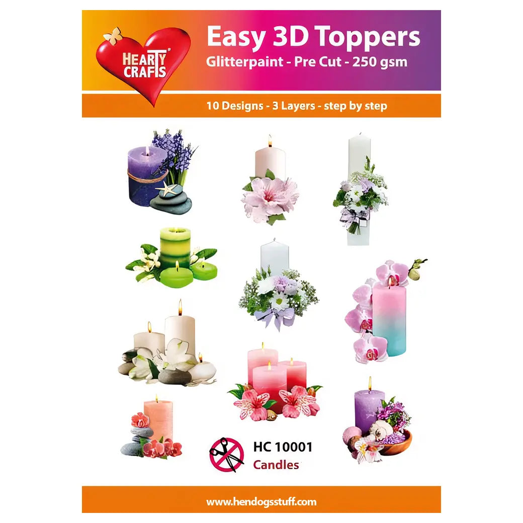 Hearty Crafts Easy 3D Toppers - Candles | Cardmaking craft supplies Australia