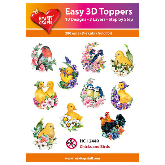 Hearty Crafts Easy 3D Toppers - Chicks and Birds | Cardmaking craft supplies Australia