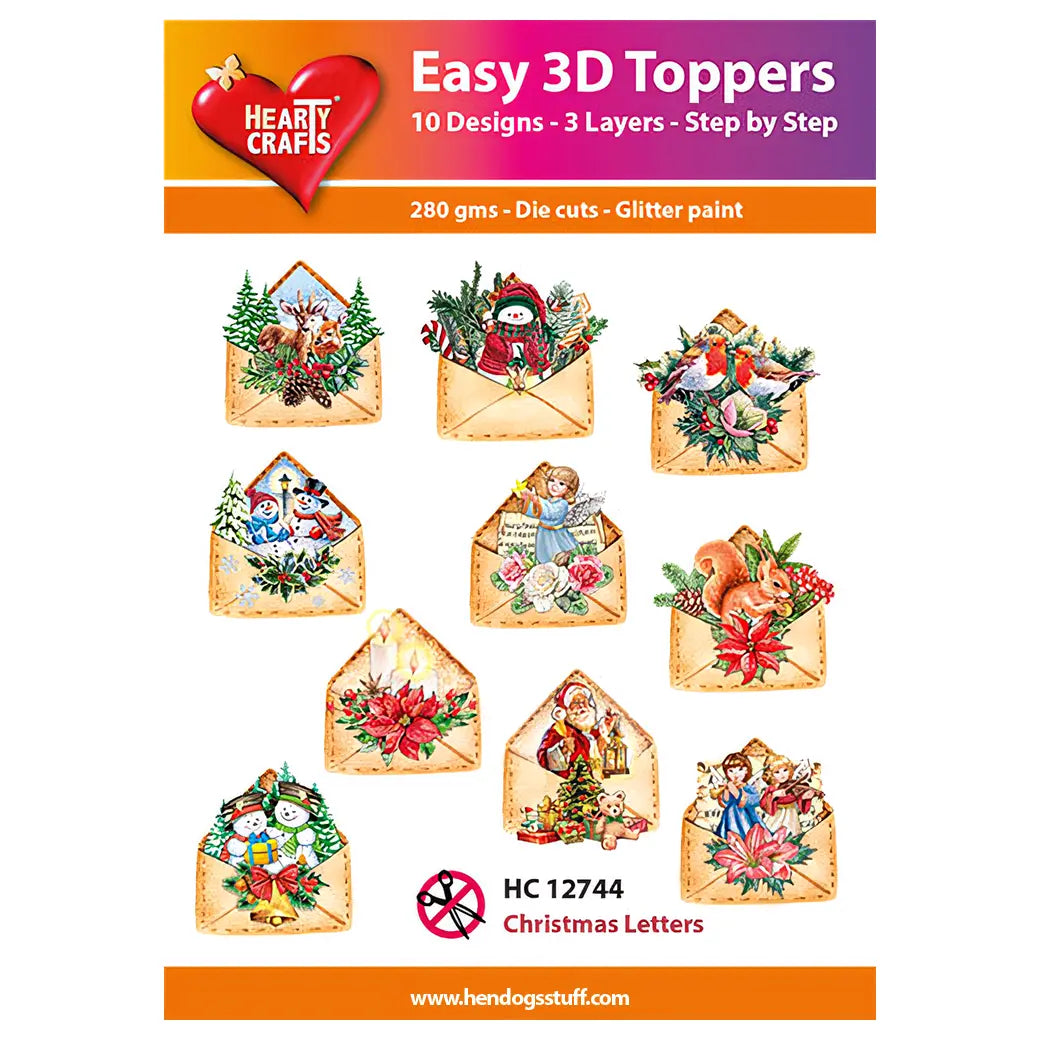 Hearty Crafts Easy 3D Toppers - Christmas Letters | Cardmaking craft supplies Australia