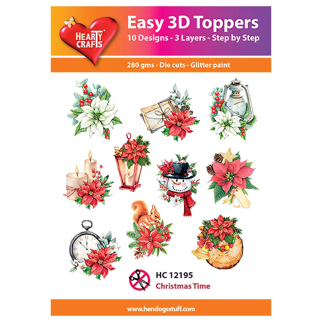 Hearty Crafts Easy 3D Toppers - Christmas Time | Cardmaking craft supplies Australia