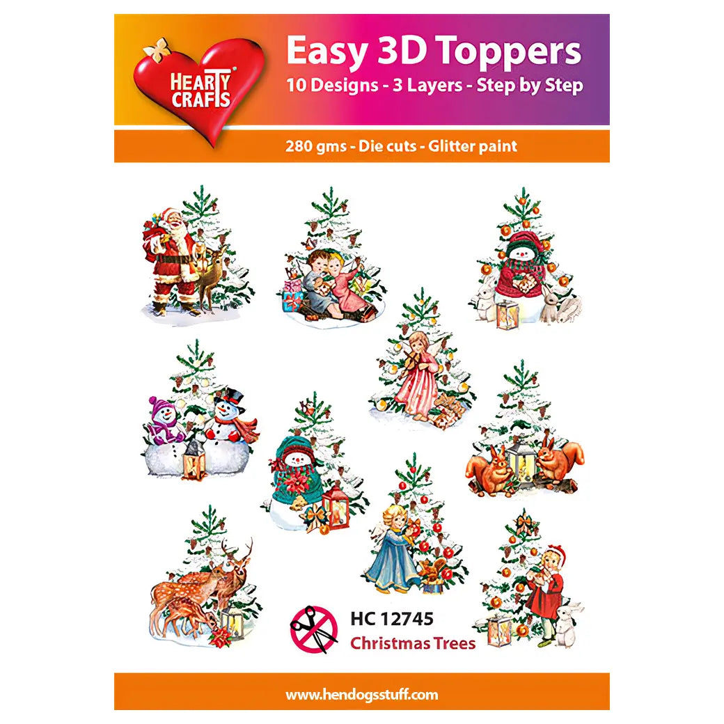 Hearty Crafts Easy 3D Toppers - Christmas Trees | Cardmaking craft supplies Australia