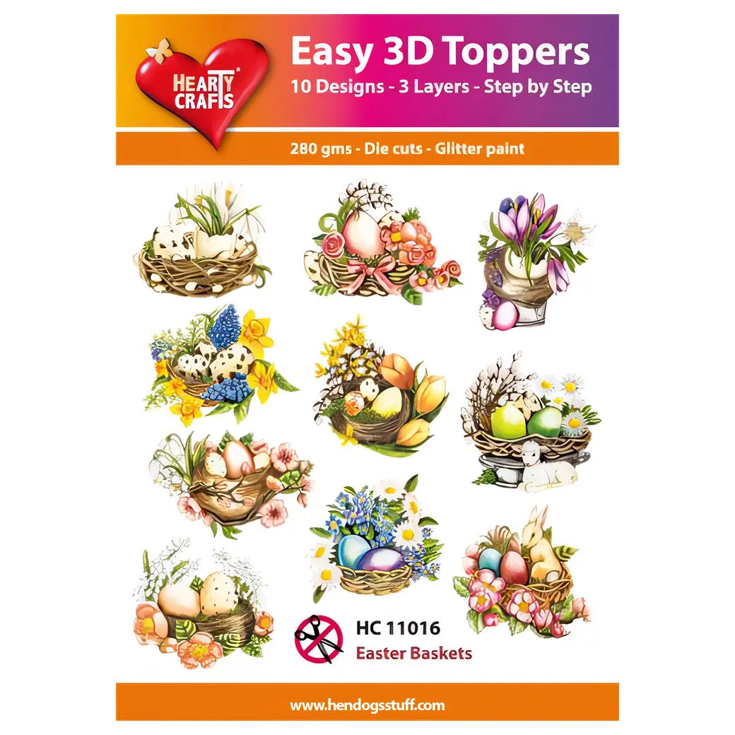 Hearty Crafts Easy 3D Toppers - Easter Baskets | Cardmaking craft supplies Australia