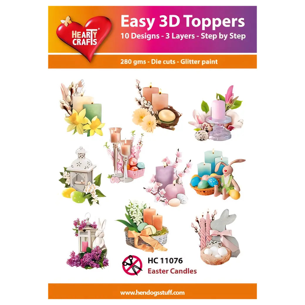 Hearty Crafts Easy 3D Toppers - Easter Candles | Cardmaking craft supplies Australia