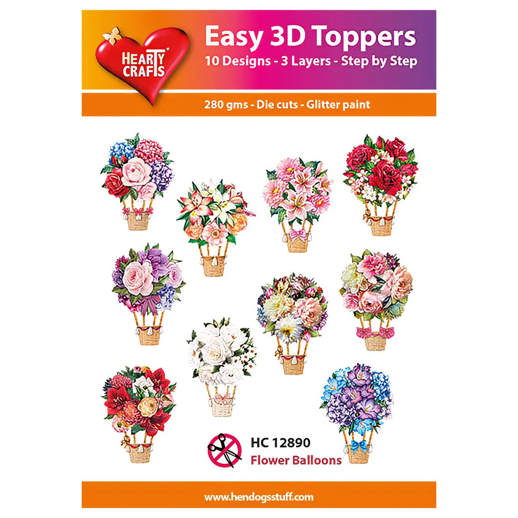 Hearty Crafts Easy 3D Toppers - Flower Balloons | Cardmaking craft supplies Australia