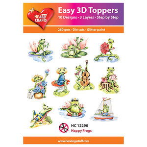 Hearty Crafts Easy 3D Toppers - Happy Frogs | Cardmaking craft supplies Australia