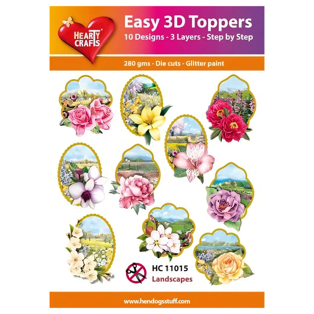 Hearty Crafts Easy 3D Toppers - Landscapes | Cardmaking craft supplies Australia