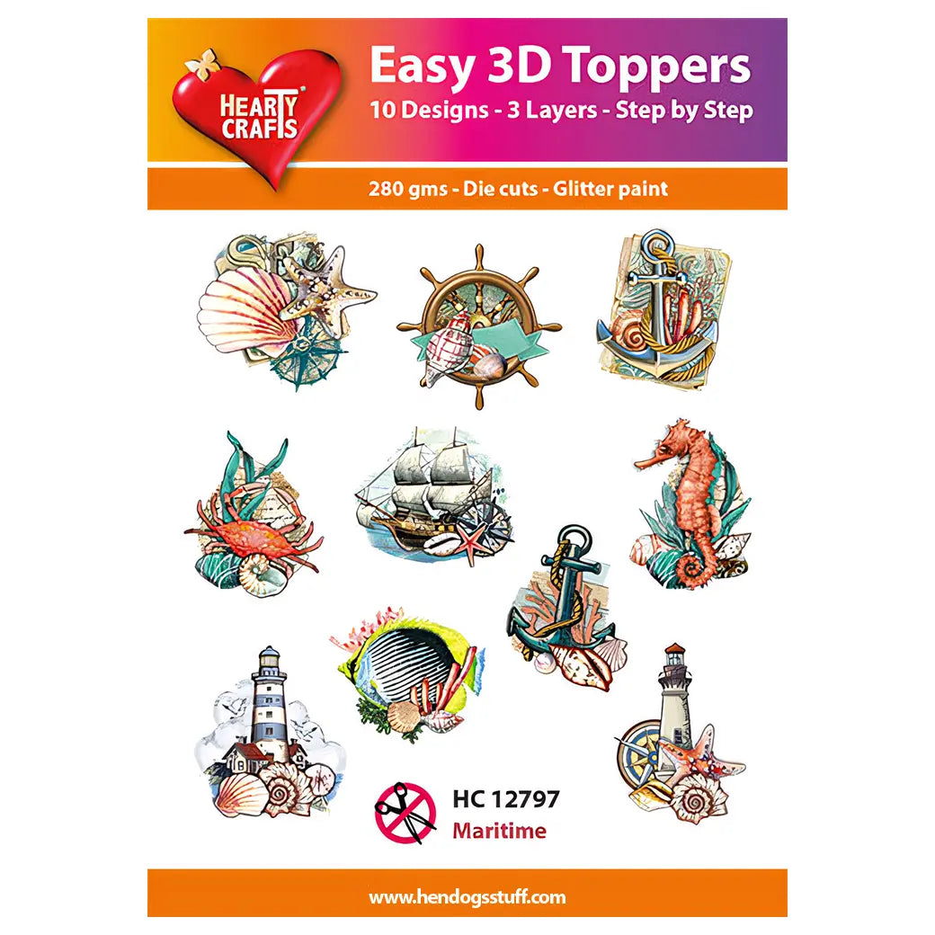 Hearty Crafts Easy 3D Toppers - Maritime | Cardmaking craft supplies Australia
