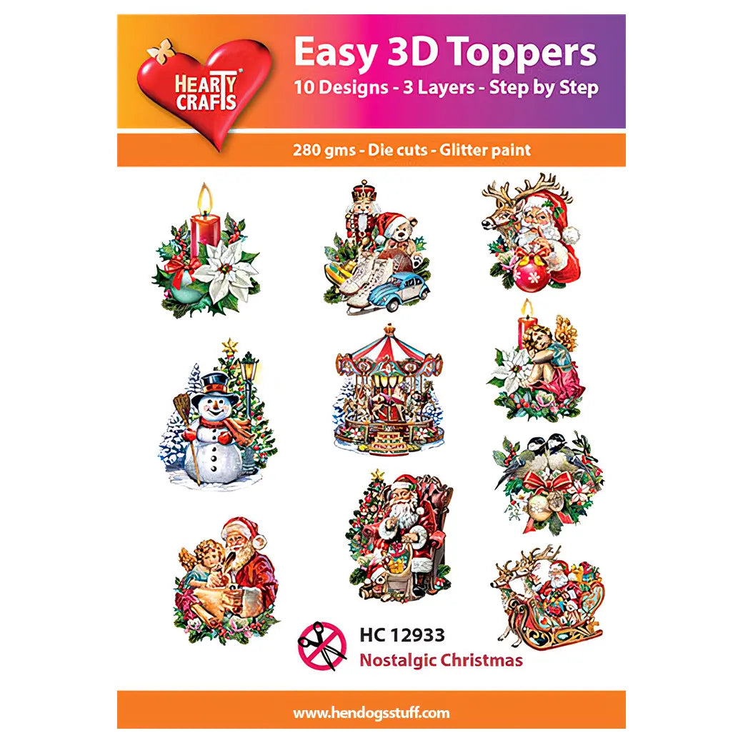Hearty Crafts Easy 3D Toppers - Nostalgic Christmas | Cardmaking craft supplies Australia