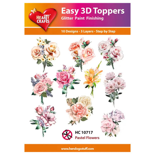 Hearty Crafts Easy 3D Toppers - Pastel Flowers | Cardmaking craft supplies Australia