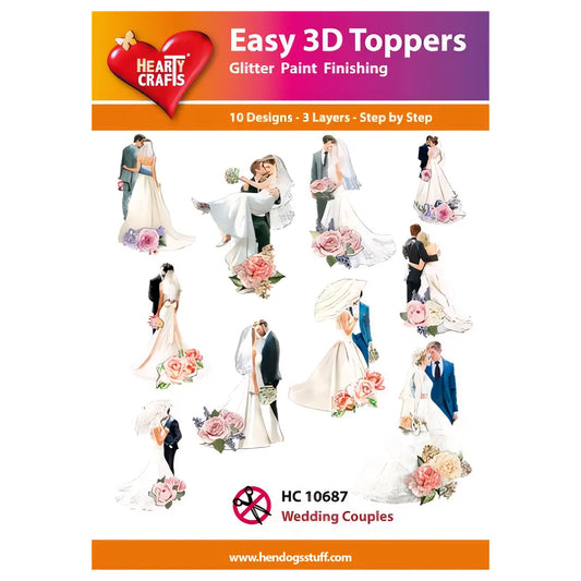 Hearty Crafts Easy 3D Toppers - Wedding Couples | Cardmaking craft supplies Australia